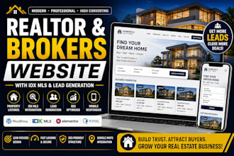 design realtor, brokers website with idx mls and property listing system