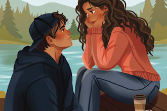 draw cover and romance illustration for novels
