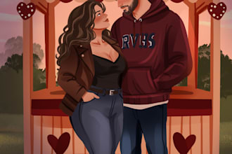 draw cover and romance illustration for novels