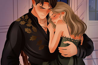 draw cover and romance illustration for novels