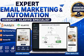 setup email marketing campaigns newsletters workflows on hubspot klaviyo