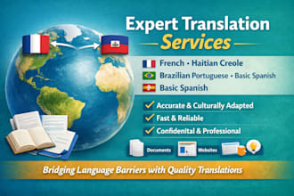 translate french, haitian creole, and brazilian portuguese