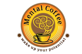 create cafe brand logo for mental coffee my new podcast