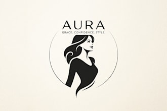 design a stylish and elegant woman silhouette logo