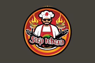 do food business or restaurant fastfood and BBQ logo design