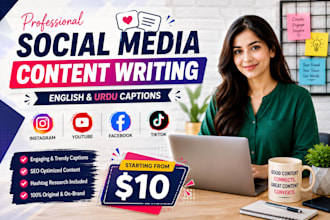 write engaging social media captions in english and urdu