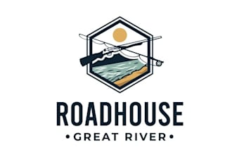 design modern iconic mississippi river restaurant logo