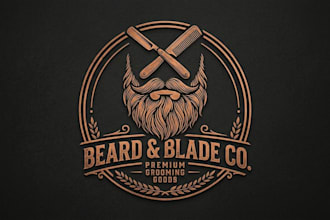 design a bold and stylish beard logo for your brand