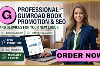 do professional gumroad book promotion and SEO for your new ebook to rank faster
