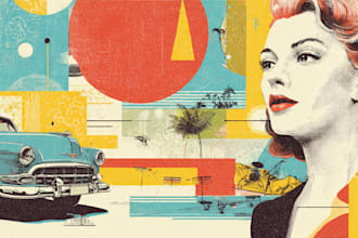 draw retro vintage style illustration