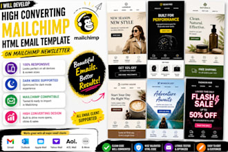 develop high converting mailchimp html email template on mailchimp marketing