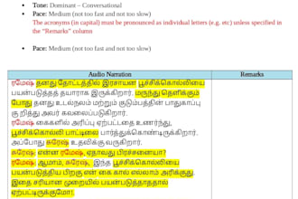 professionally translate english to tamil and tamil toeng