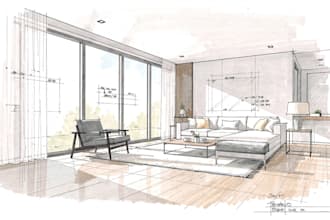 l digitally sketch architecture and interior illustration