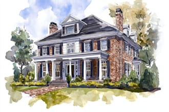 paint watercolor house portrait