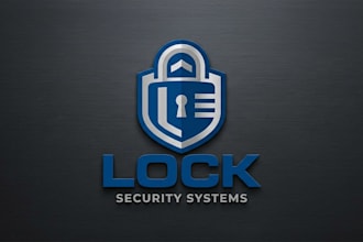 design a strong and professional lock brand logo for your business