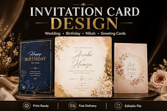 design professional wedding invitation and birthday invitation card