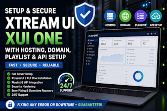 setup secure xtream ui, xui one with hosting server, domain playlist, api setup
