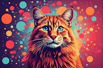 draw dog cat pet pop art and any animal portrait