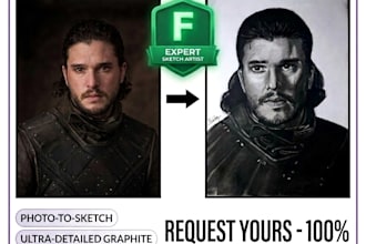 draw a professional hand drawn portrait sketch
