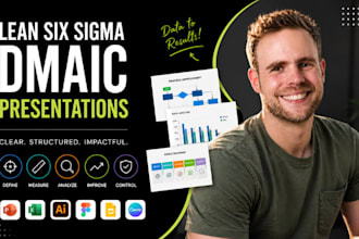lean six sigma dmaic PPT design, process improvement presentation, deck, slides