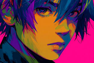an anime or comic character