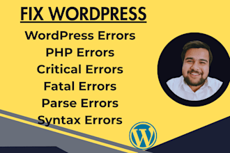 fix php error, critical error, fatal error, parse error, syntax error wordpress