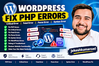 fix php error, critical error, fatal error, parse error, syntax error wordpress