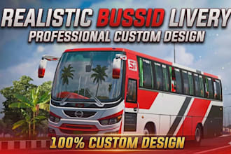 realistic livery design for bus simulator indonesia
