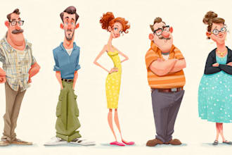 draw artistic cartoon caricatures