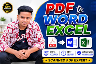 fix and convert PDF to clean word excel document professionally