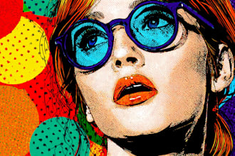 draw a retro pop art roy lichtenstein style