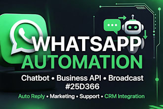 set up whatsapp automation for auto replies, sales  and marketing