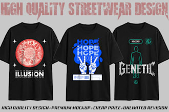 custom streetwear t shirt design and modern urban art