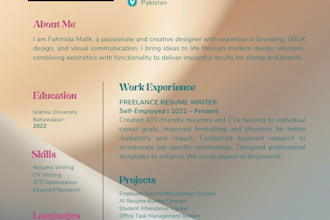 create ats friendly resume and CV