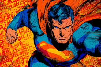 design an amazing superhero pop art