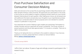 design a psychology based survey or questionnaire
