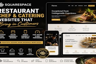 build squarespace restaurant website personal chef catering food company website