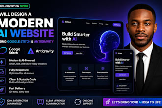 design a modern ai website  using google stitch and antigravity