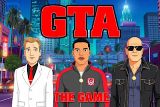 draw game style and gta character illustration for you