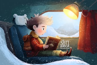 illustrate a childrens book series with magical art