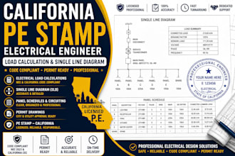 california pe stamp electrical load calculation single line diagram engineer