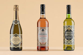 design a wine label, gin, vodka, whisky, beer, whiskey, rum