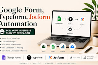 automate google forms, typeform, airtable, jotform with zapier, make, n8n ai