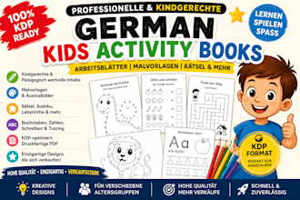 german kids activity book kids working sheet kids coloring pages for amazon kdp