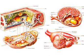 draw exercise, medical and anatomy illustrations