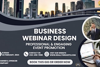 design a professional webinar flyer or social media banner