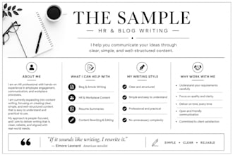 write blog posts, HR content and resume summaries