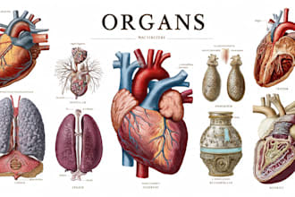 hand draw anatomy illustrations for publications