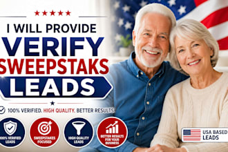 provide you a verify usa sweepstaks leads