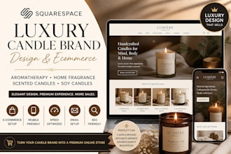 build squarespace luxury candle brand website aromatherapy candle home fragrance